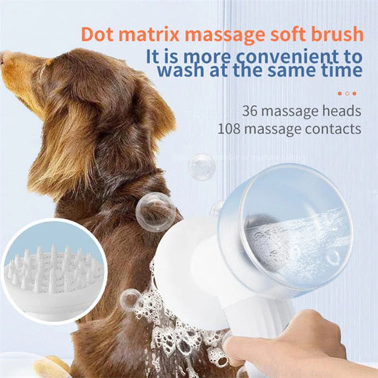 Grooming Massage Brush Pet Bath Brush Scrubber Comb For Dog Cat
